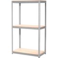 Global Industrial Expandable Starter Rack 36x24x84 3 Level Wood Deck 1500 lb. Cap Per Deck GRY B2297256